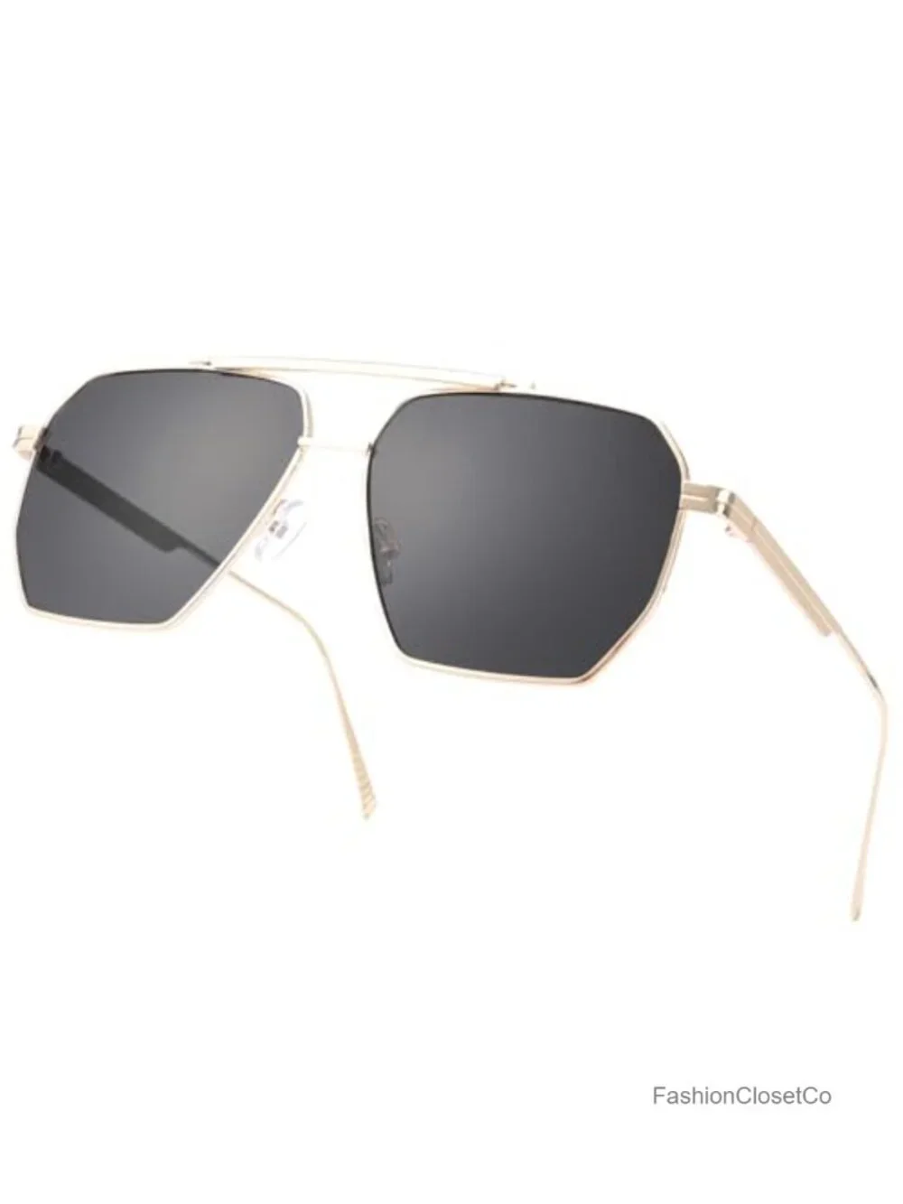Retro Oversized Square Aviator Sunglasses Large Metal Frame UV400